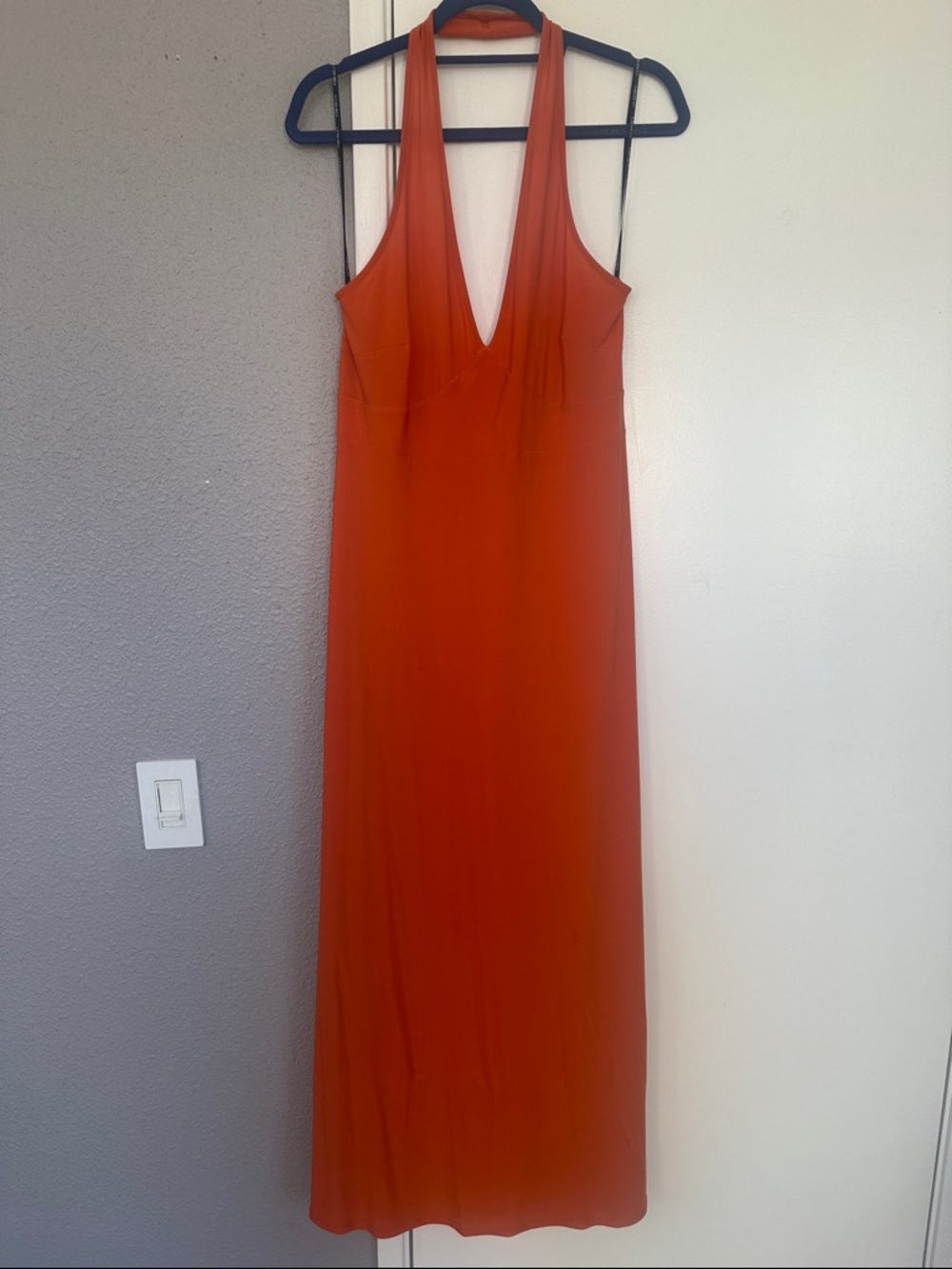 Forever 21 Backless Halter Maxi Dress in Orange